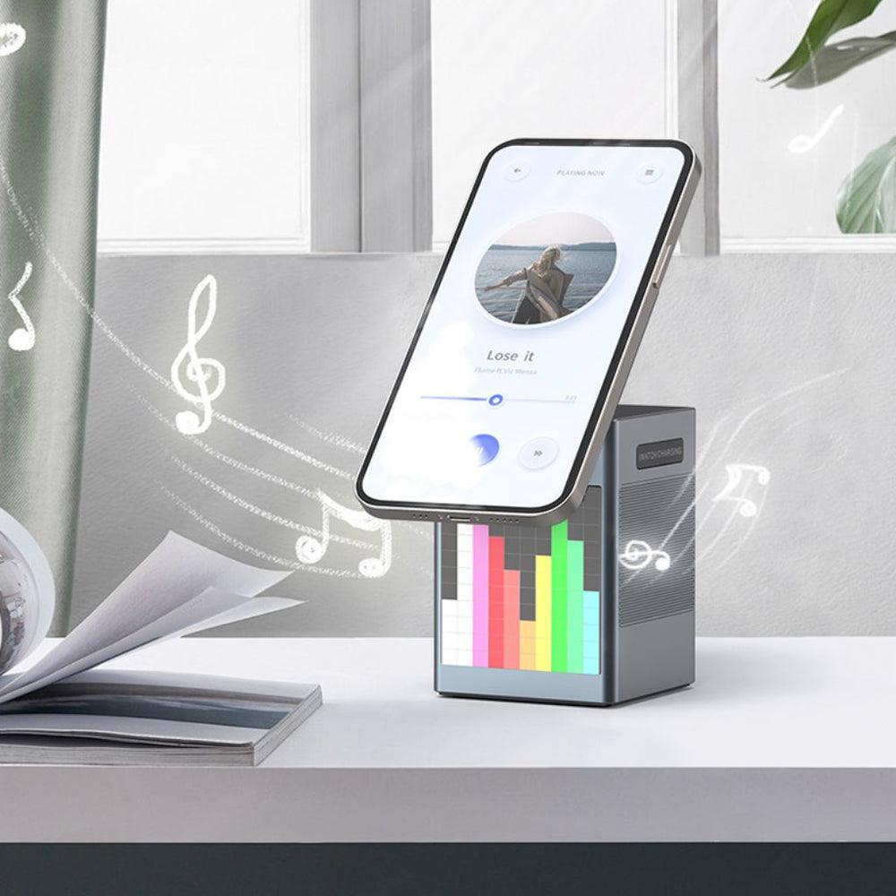 NexTECH® | 3 in 1 Magnetic Charger with Alarm Clock & Bluetooth Speaker - NexTECH