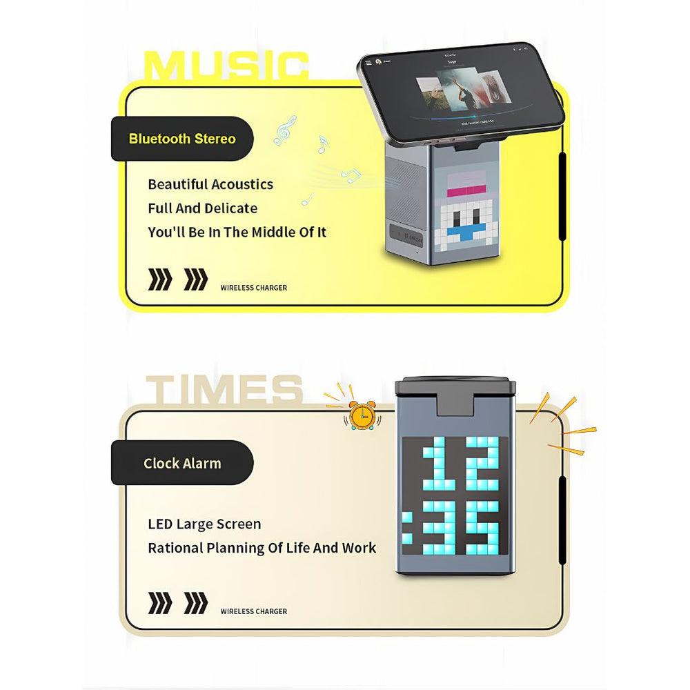 NexTECH® | 3 in 1 Magnetic Charger with Alarm Clock & Bluetooth Speaker - NexTECH