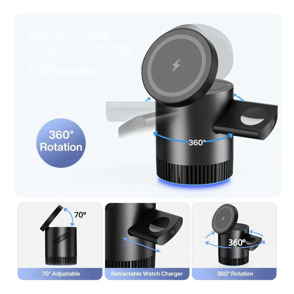 NexTECH® | 3-in-1 Magnetic Charging Station with Ambient Light - NexTECH