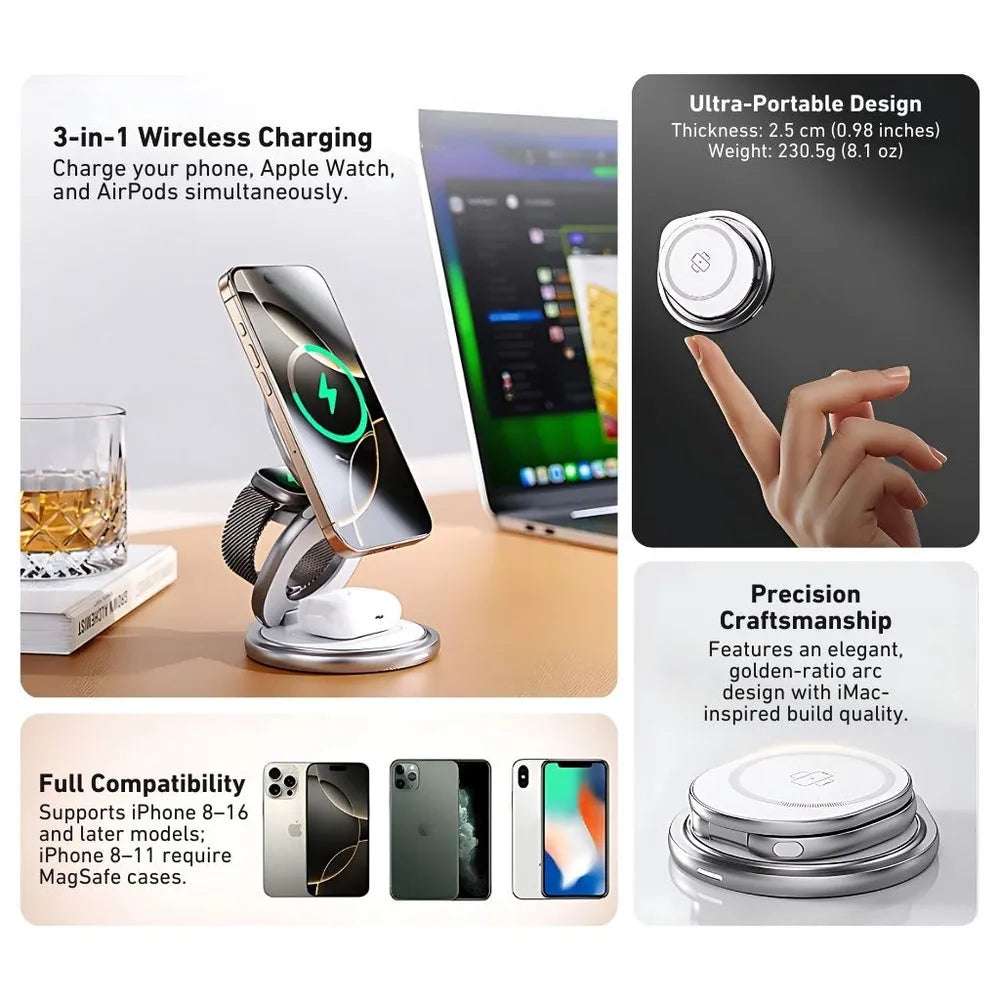 NexTECH® | 3-in-1 Foldable Wireless Charger