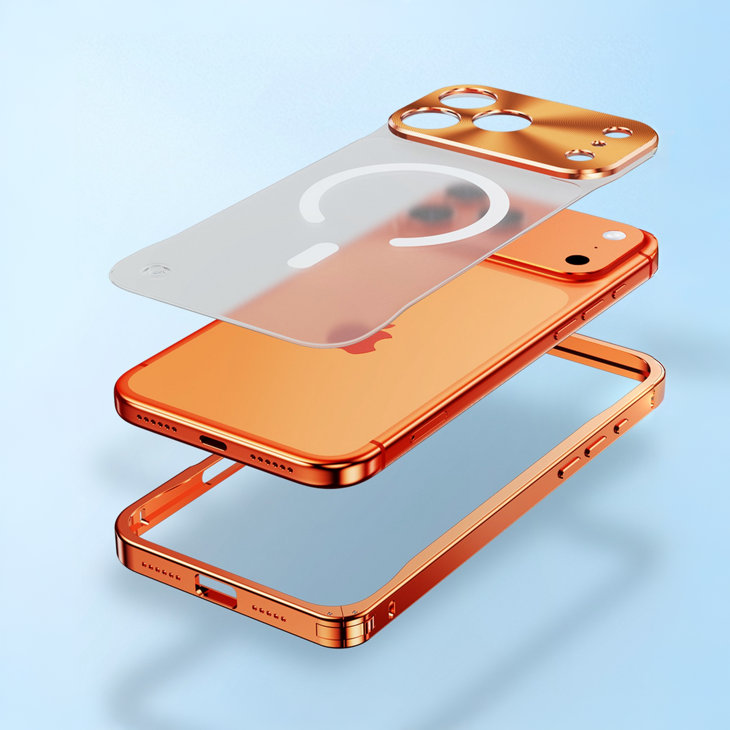 NexTECH® | Metal Frame MagSafe Matte Case with Lens Cover for iPhone