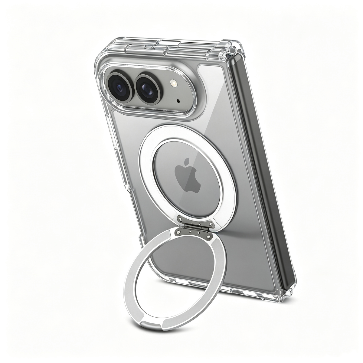 NexTECH® | Clear MagSafe Full-Cover Case with Stand for iPhone Duo