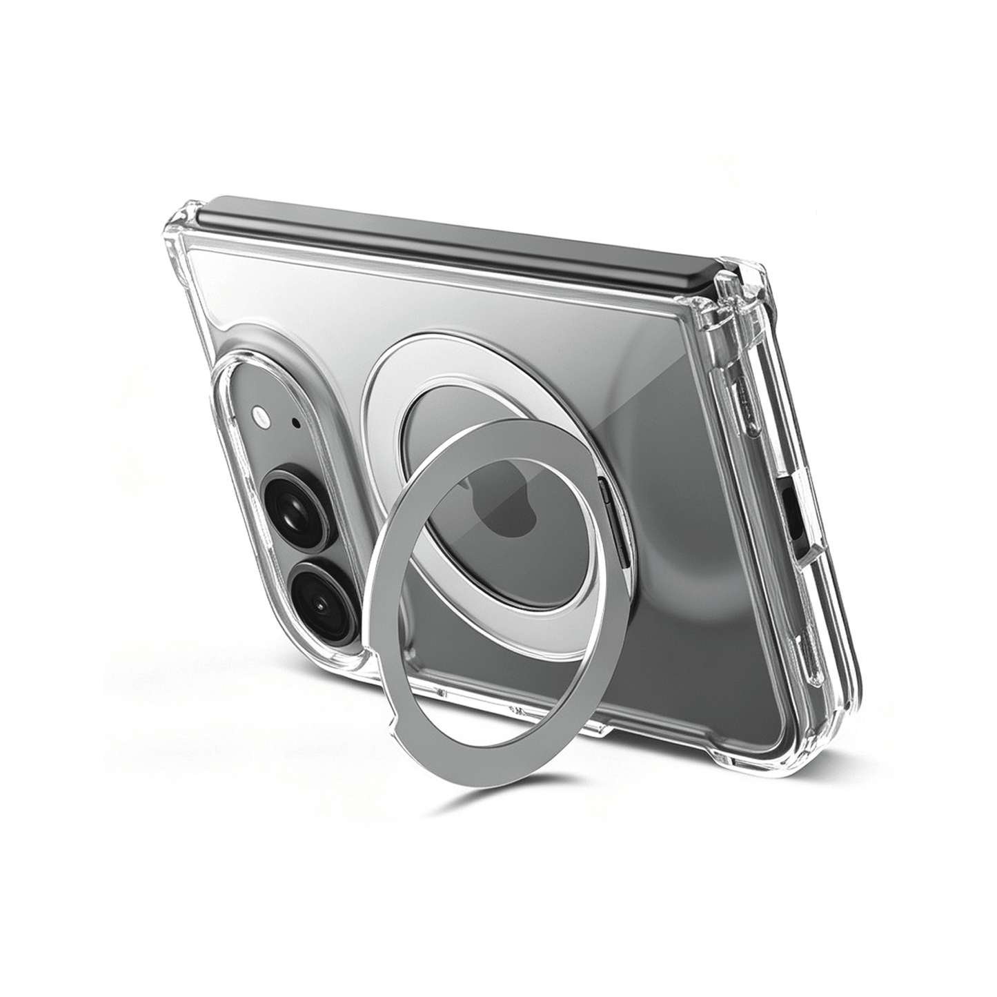 NexTECH® | Clear MagSafe Full-Cover Case with Stand for iPhone Duo