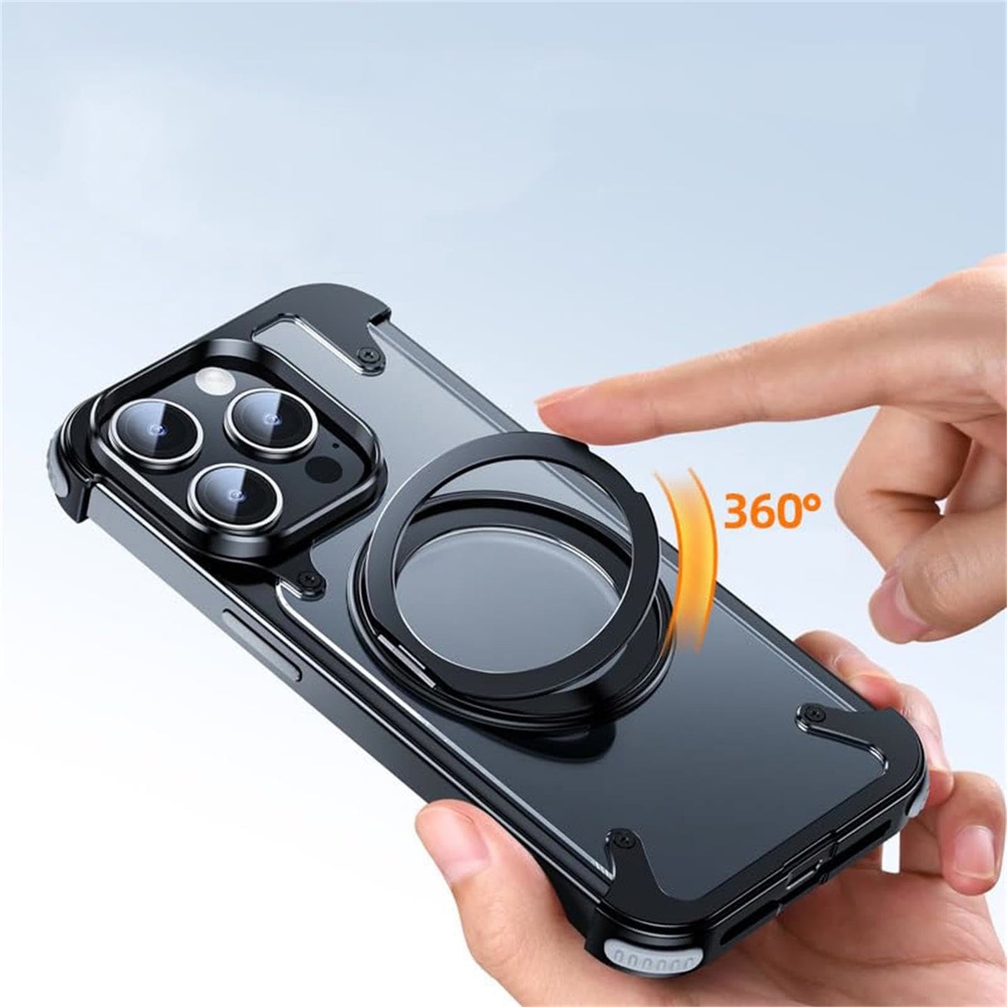 NexTECH® | Magnetic Shockproof Case with Full-Metal 360° Rotation Bracket for iPhone