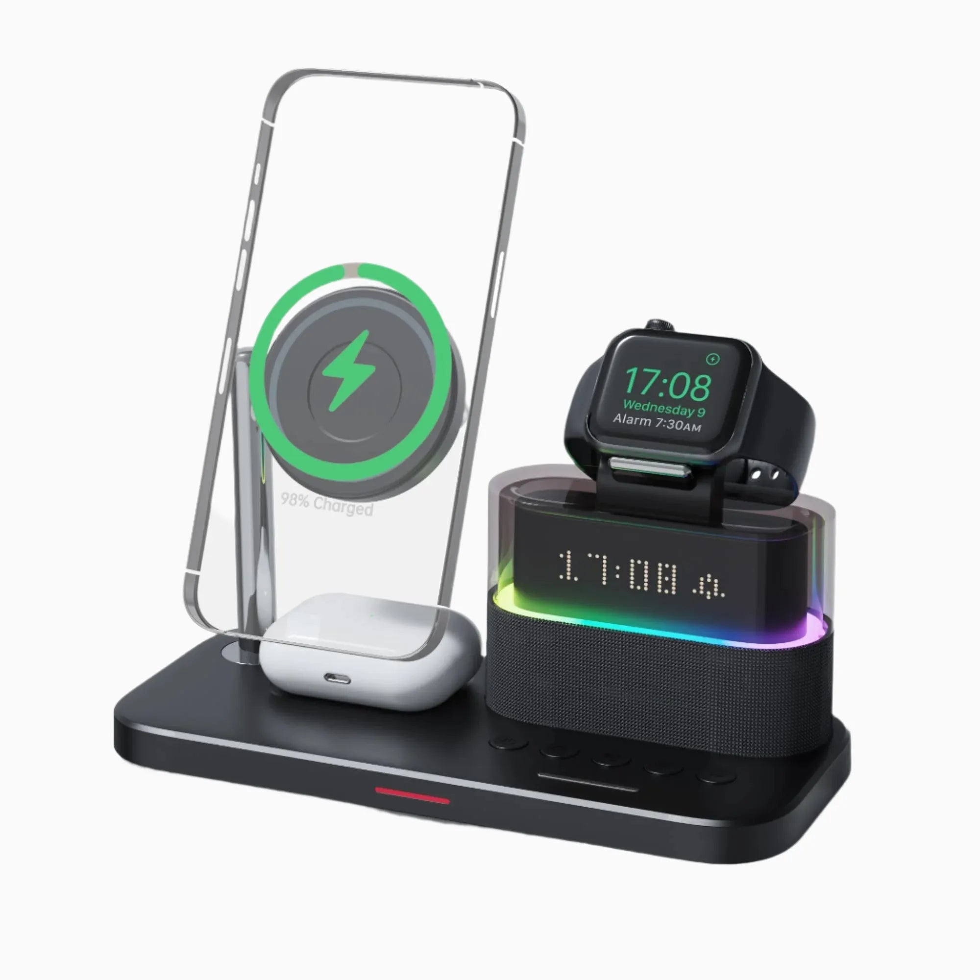NexTECH® | 3-in-1 Wireless Charger With Alarm Clock - NexTECH