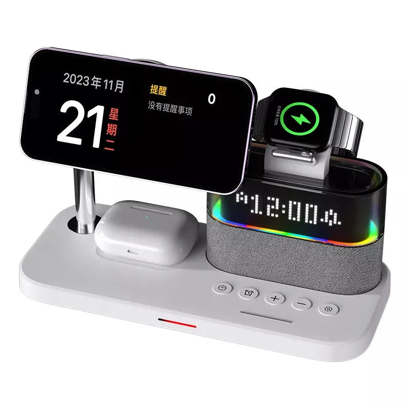 NexTECH® | 3-in-1 Wireless Charger With Alarm Clock - NexTECH