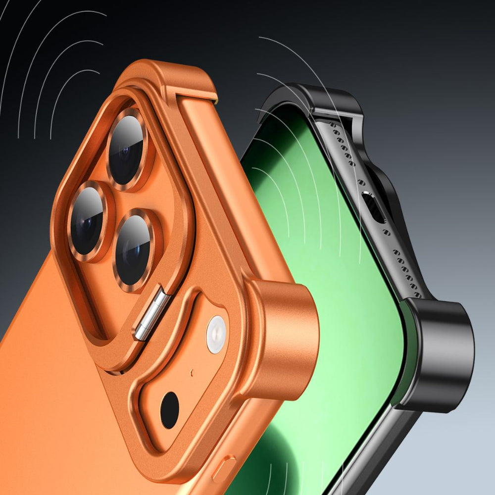 NexTECH® | Bezel-less Metal Case with Kickstand & Shockproof Design for iPhone