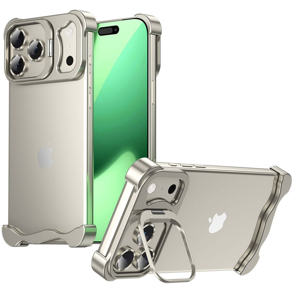NexTECH® | Bezel-less Metal Case with Kickstand & Shockproof Design for iPhone