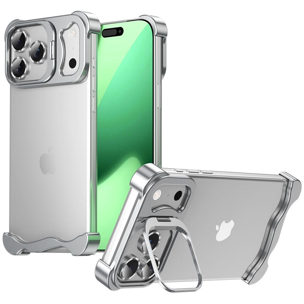 NexTECH® | Bezel-less Metal Case with Kickstand & Shockproof Design for iPhone