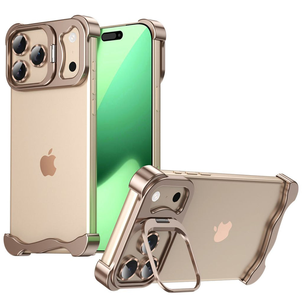 NexTECH® | Bezel-less Metal Case with Kickstand & Shockproof Design for iPhone