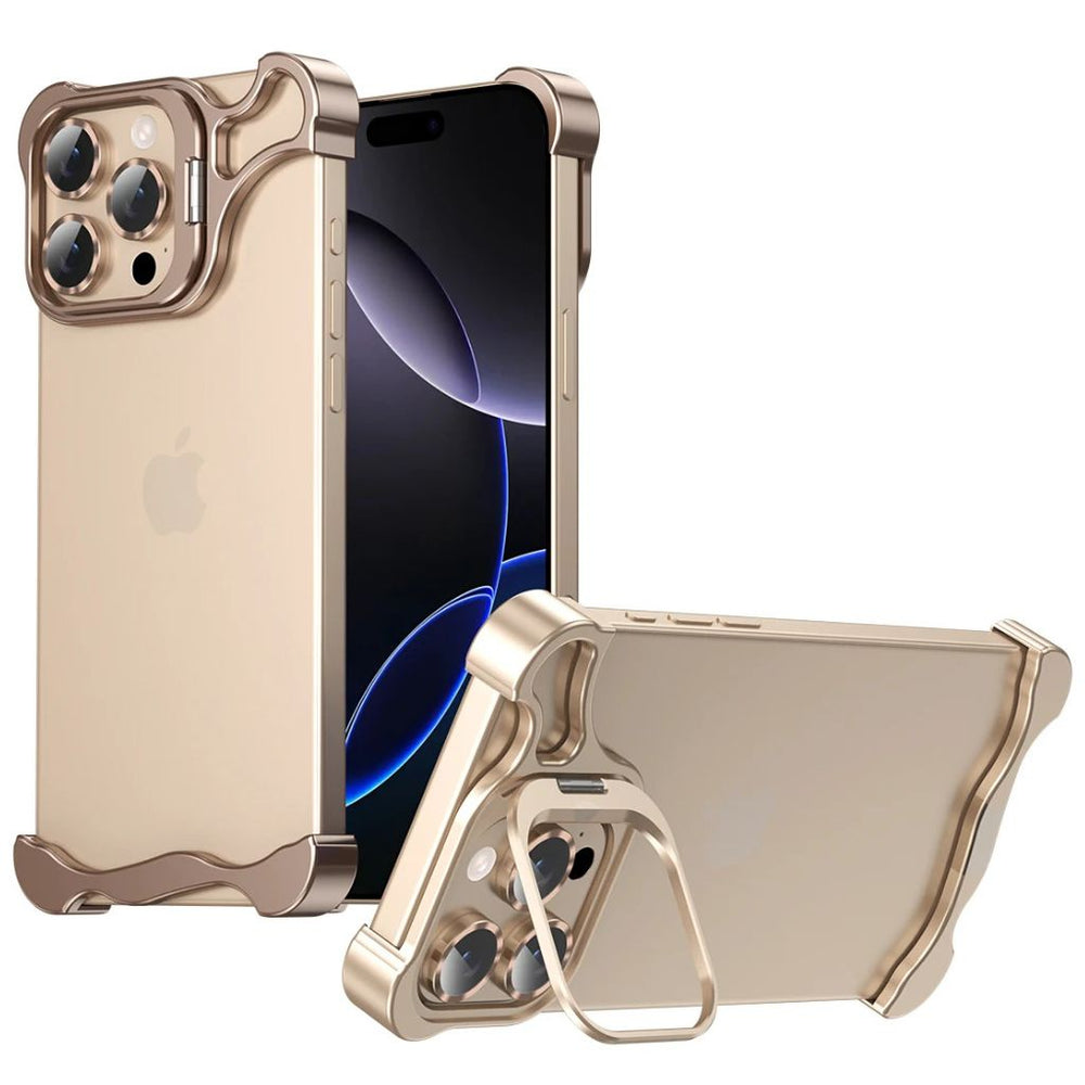 NexTECH® | Bezel-less Metal Case with Kickstand & Shockproof Design for iPhone