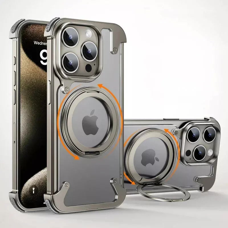 NexTECH® | Magnetic Shockproof Case with Full-Metal 360° Rotation Bracket for iPhone