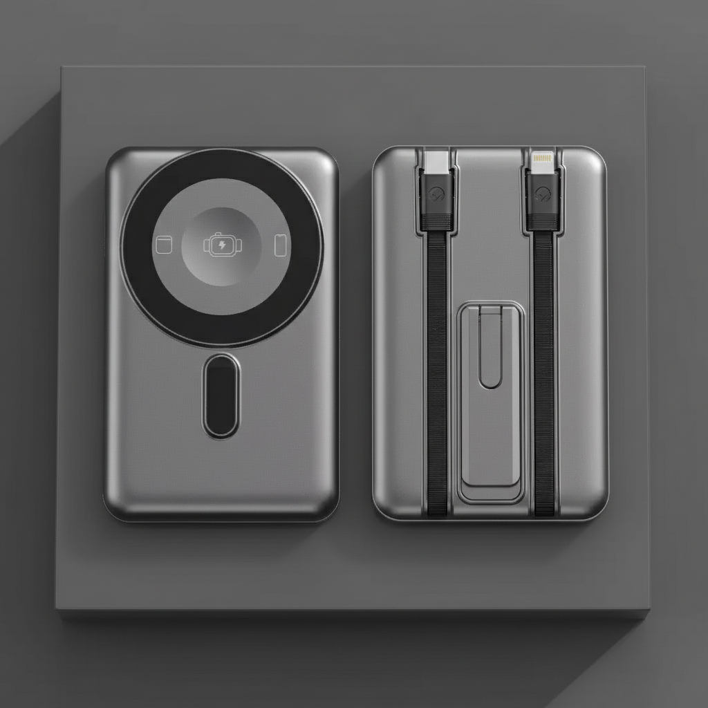 NexTECH® | MagSafe Wireless Power Bank for Multi-Device with Cable & Stand