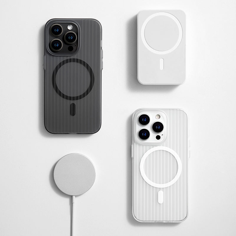 NexTECH® | Minimalist Striped MagSafe Matte Case for iPhone