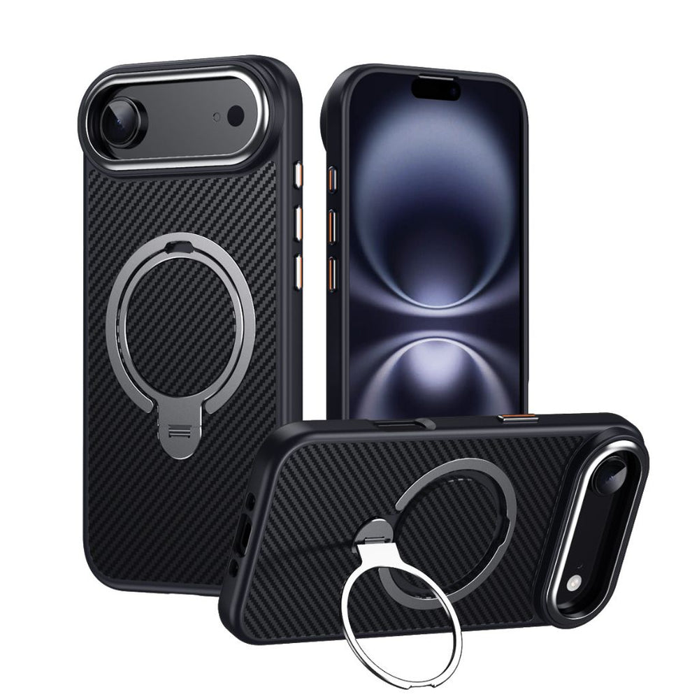 NexTECH® | Carbon Magnetic Case with 360° Stand for iPhone
