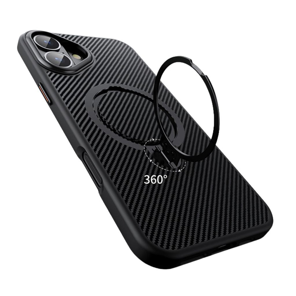 NexTECH® | Carbon Magnetic Case with 360° Stand for iPhone