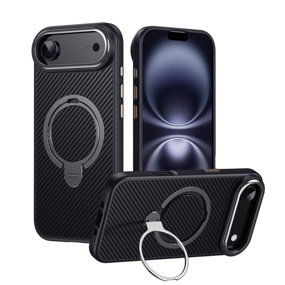 NexTECH® | Carbon Magnetic Case with 360° Stand for iPhone