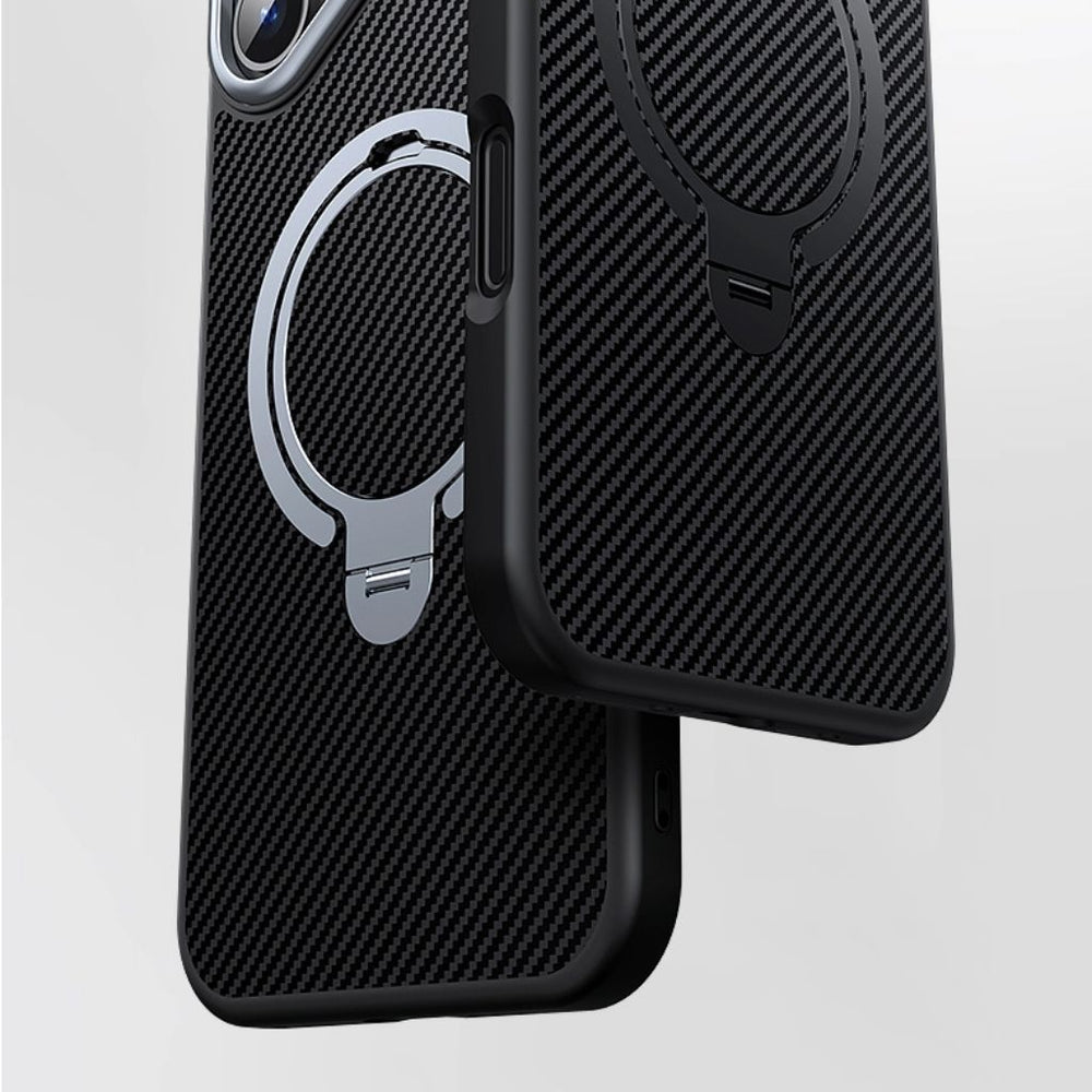 NexTECH® | Carbon Magnetic Case with 360° Stand for iPhone