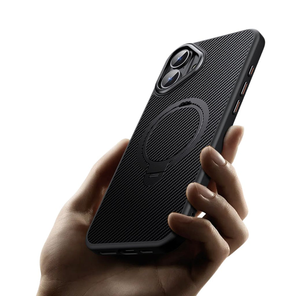 NexTECH® | Carbon Magnetic Case with 360° Stand for iPhone