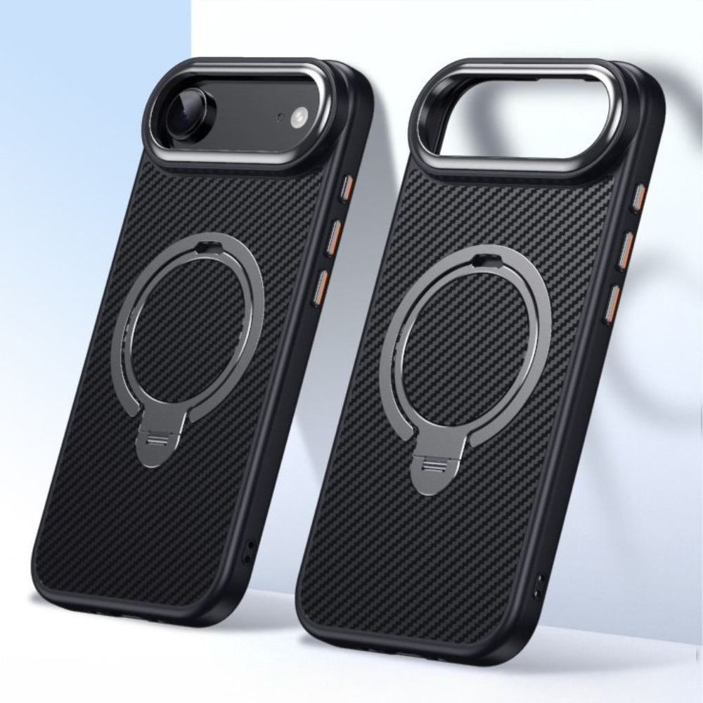 NexTECH® | Carbon Magnetic Case with 360° Stand for iPhone