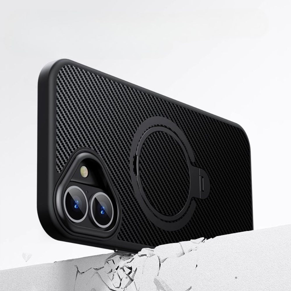 NexTECH® | Carbon Magnetic Case with 360° Stand for iPhone