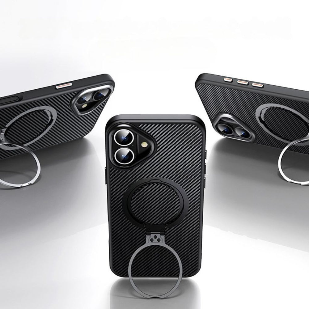 NexTECH® | Carbon Magnetic Case with 360° Stand for iPhone