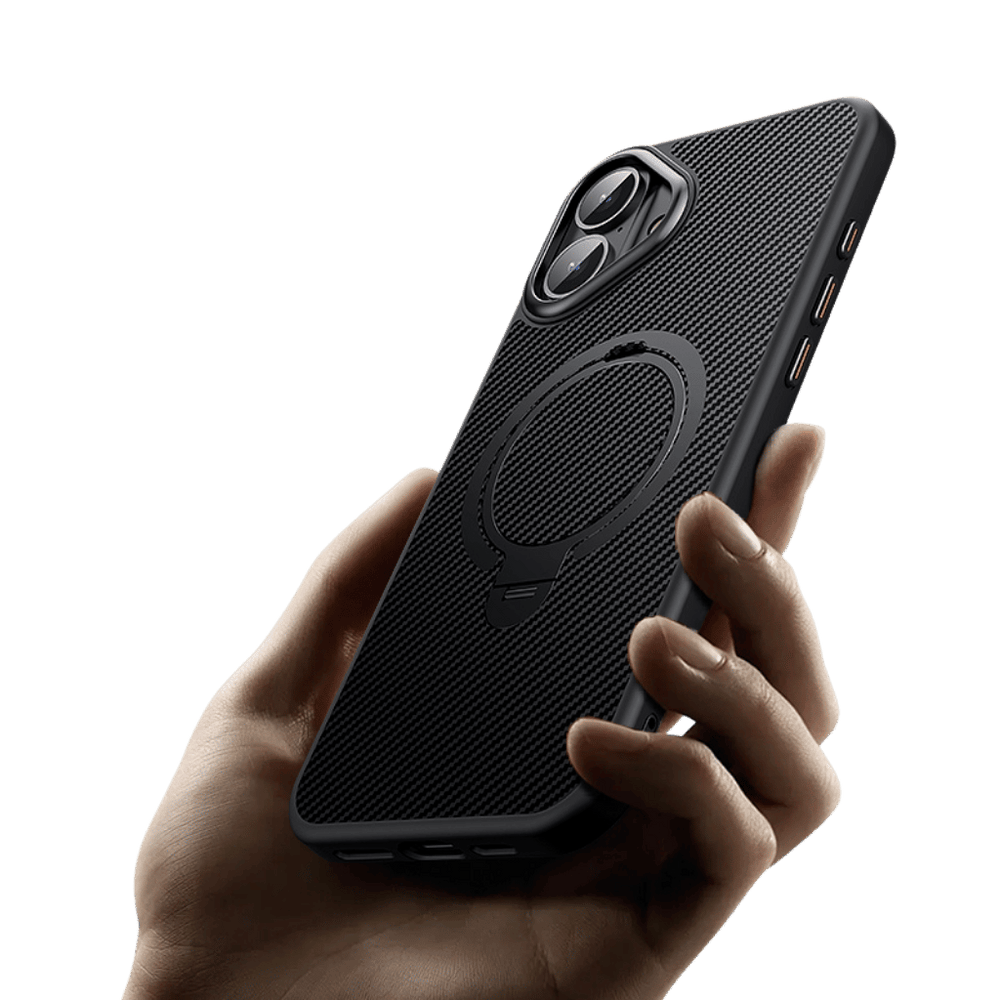 NexTECH® | Carbon Magnetic Case with 360° Stand for iPhone