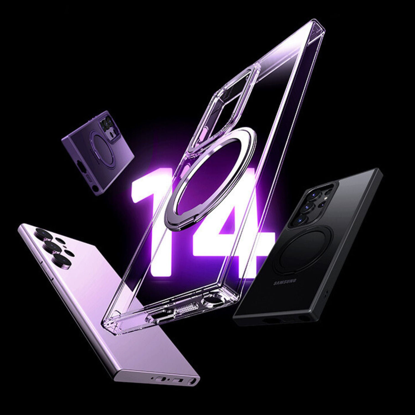 NexTECH® | Shockproof Magnetic Case with Foldable Bracket for Samsung