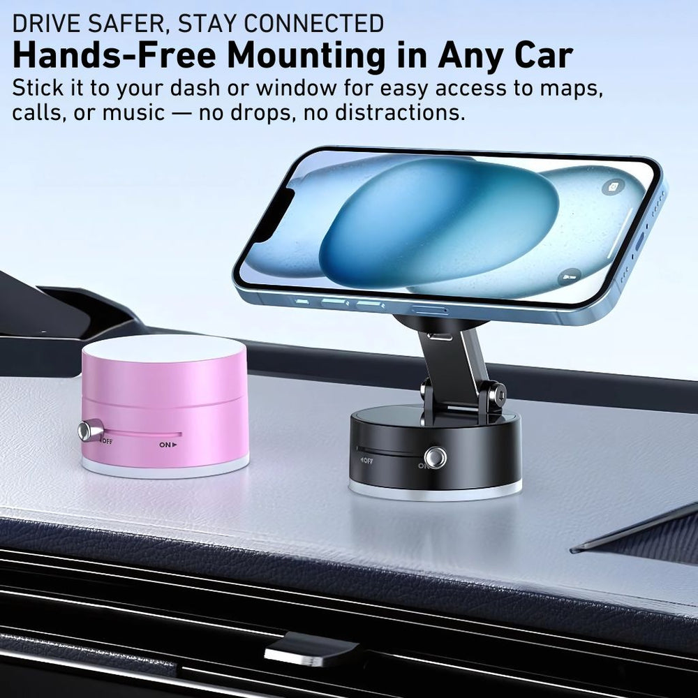 NexTECH® | Vacuum Suction Magnetic Phone Mount with Foldable & Retractable Stand - NexTECH