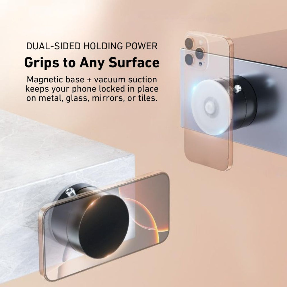 NexTECH® | Vacuum Suction Magnetic Phone Mount with Foldable & Retractable Stand - NexTECH
