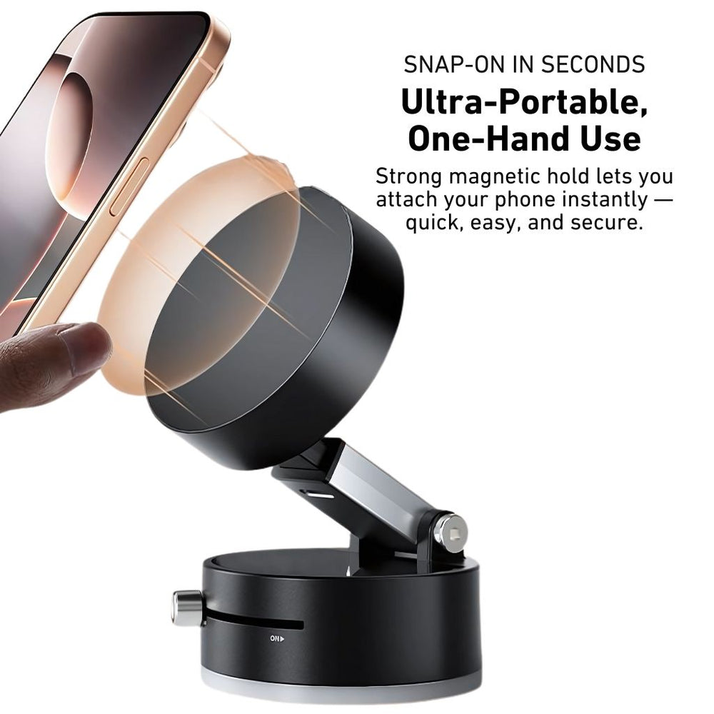 NexTECH® | Vacuum Suction Magnetic Phone Mount with Foldable & Retractable Stand - NexTECH