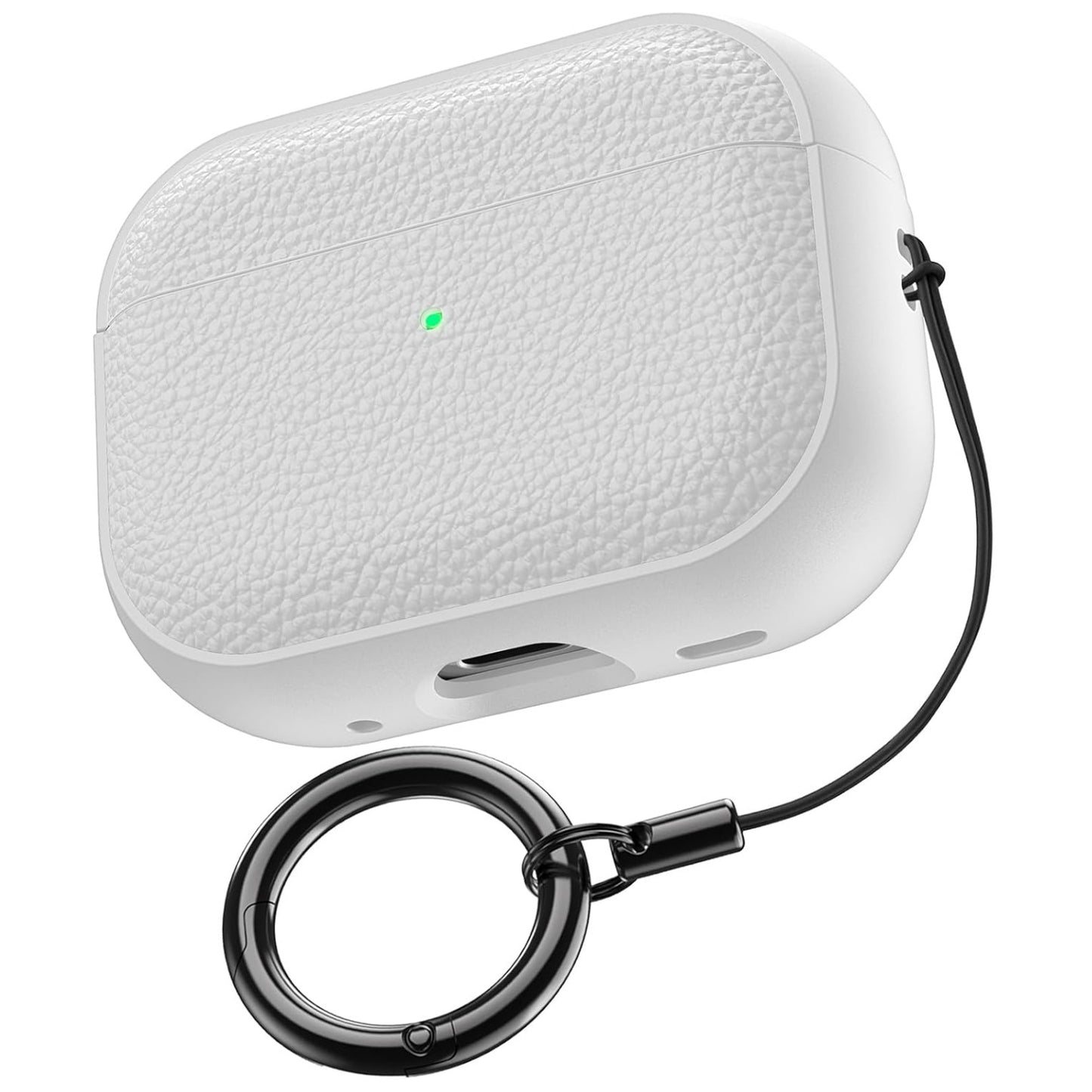 NexTECH® | Premium Leather-Textured AirPods Case with Spring Ring