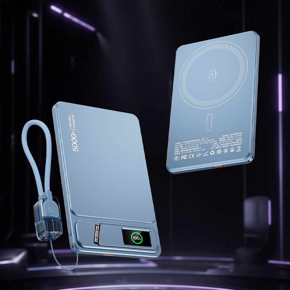 NexTECH® | ウルトラスリムワイヤレスMagSafeモバイルバッテリー（スクリーン＆スタンド付き）