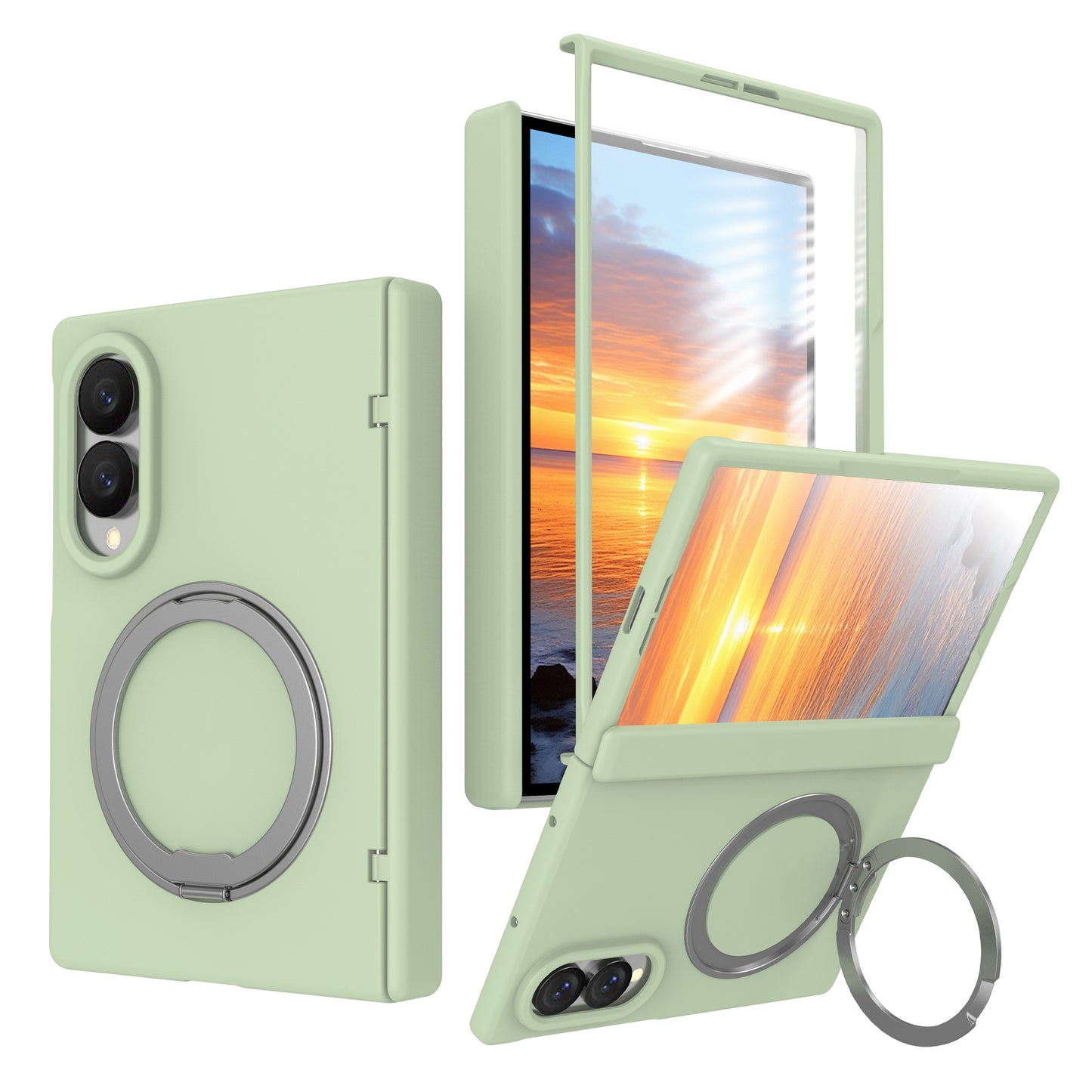 NexTECH® | Full-Cover Magnetic Case with 360° Rotating Ring for Galaxy Z Fold Series