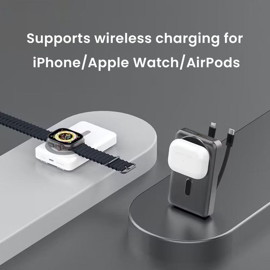 NexTECH® | MagSafe Wireless Power Bank for Multi-Device with Cable & Stand