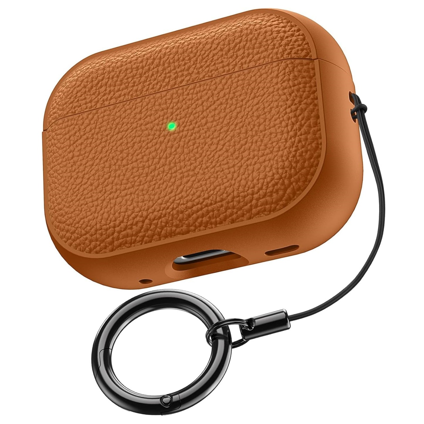 NexTECH® | Premium Leather-Textured AirPods Case with Spring Ring