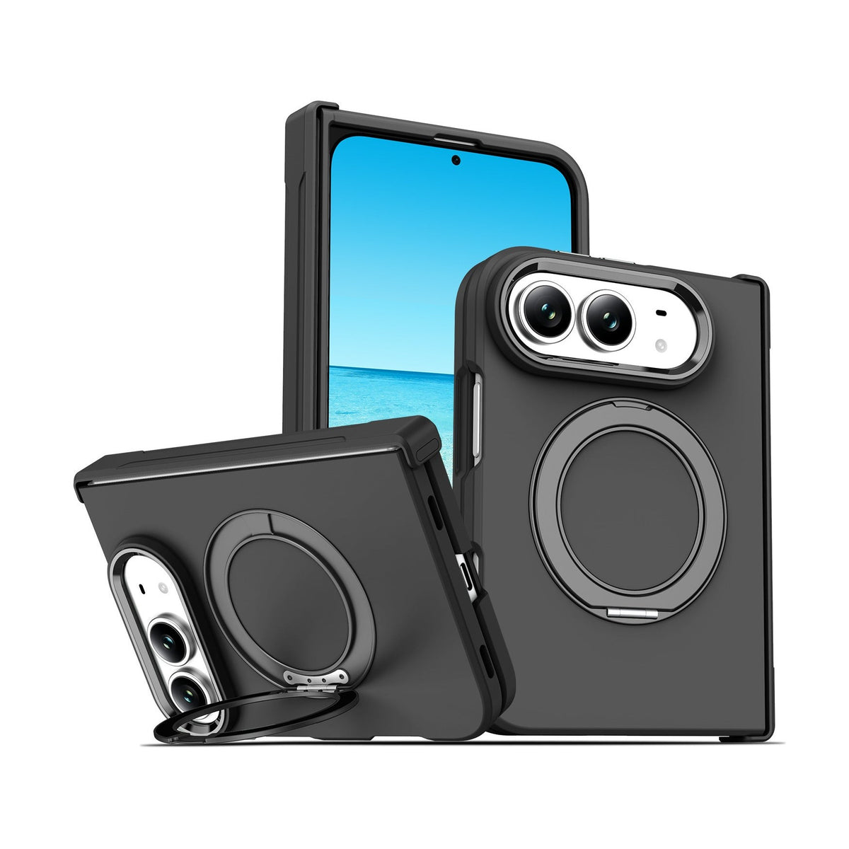 NexTECH® | Vollständige, stoßfeste MagSafe-Schutzhülle mit 360° drehbarem Ständer für iPhone Ultra
