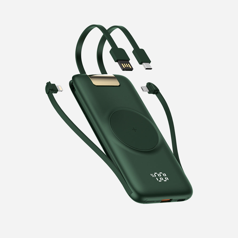 NexTECH® | Wireless Power Bank with Built-In Cable Cable & Stand for Multi-Device