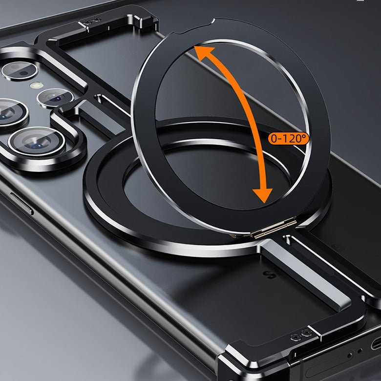 NexTECH® | Bezel-Less Metal Case with Kickstand & Magnetic Back for Samsung