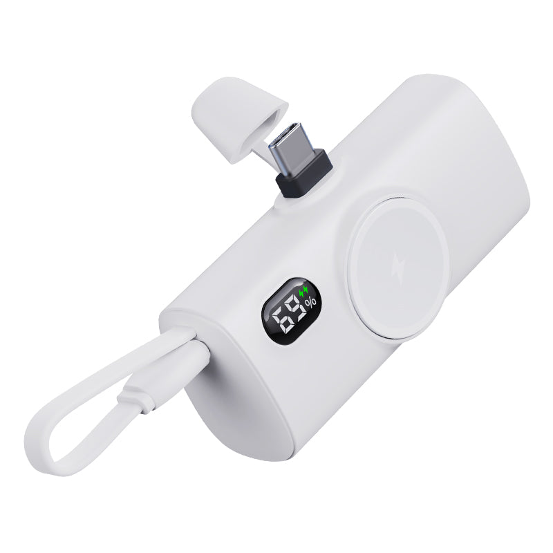 NexTECH® | Mini Capsule Power Bank med Trådløs Ur Oplader