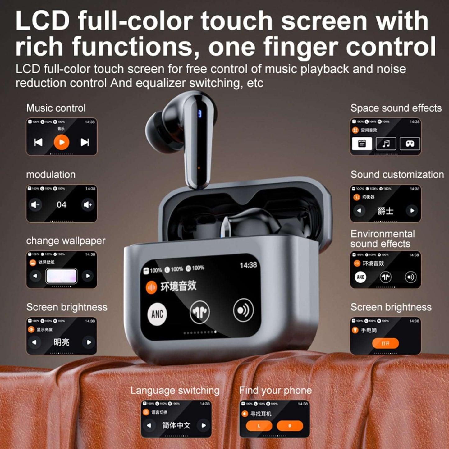 NexTECH® | AI Translation Smart Touch Wireless Earbuds with LCD Display