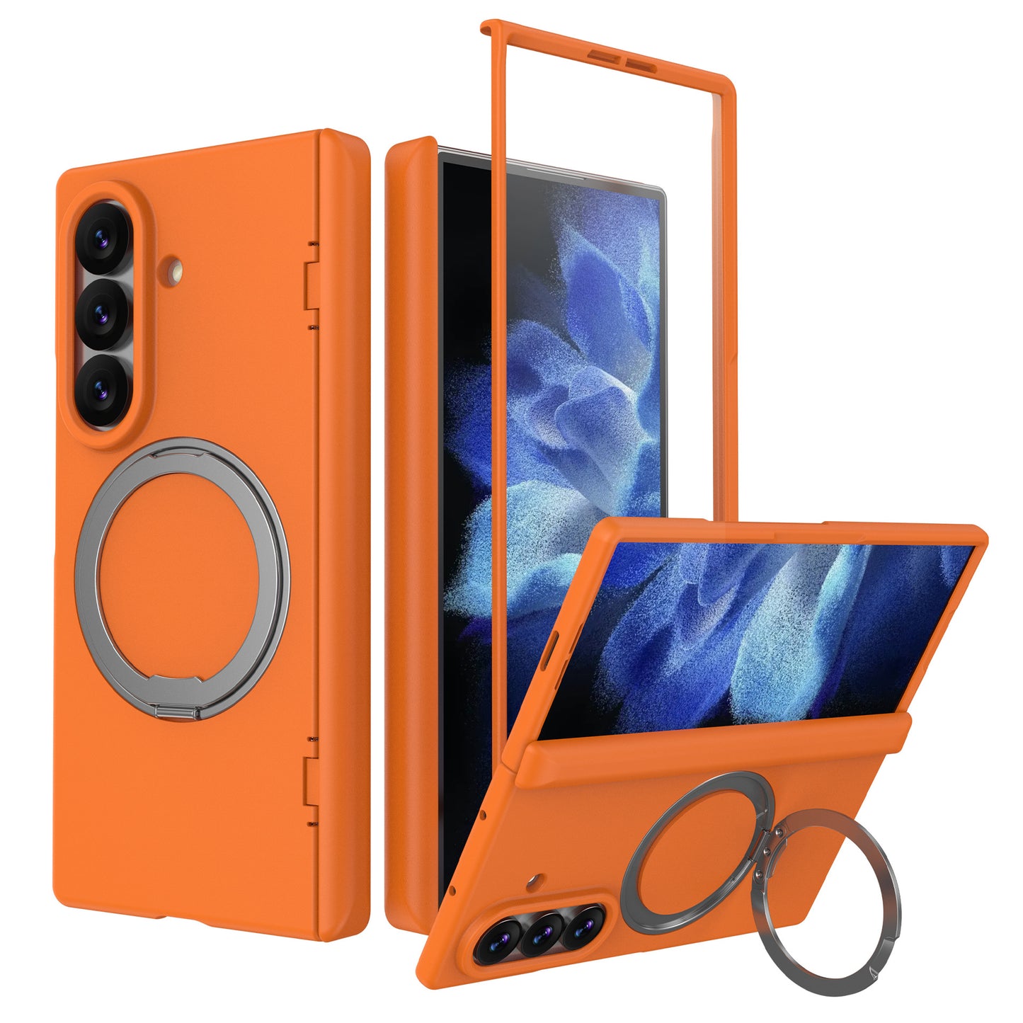 NexTECH® | Full-Cover Magnetic Case with 360° Rotating Ring for Galaxy Z Fold Series