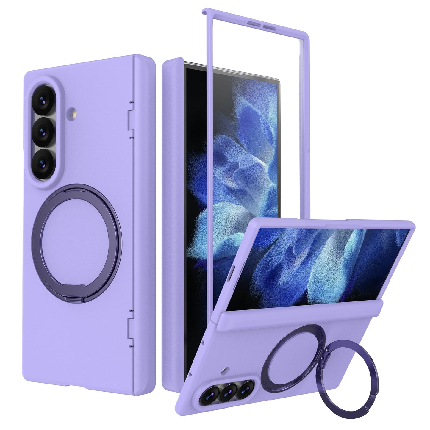 NexTECH® | Full-Cover Magnetic Case with 360° Rotating Ring for Galaxy Z Fold Series