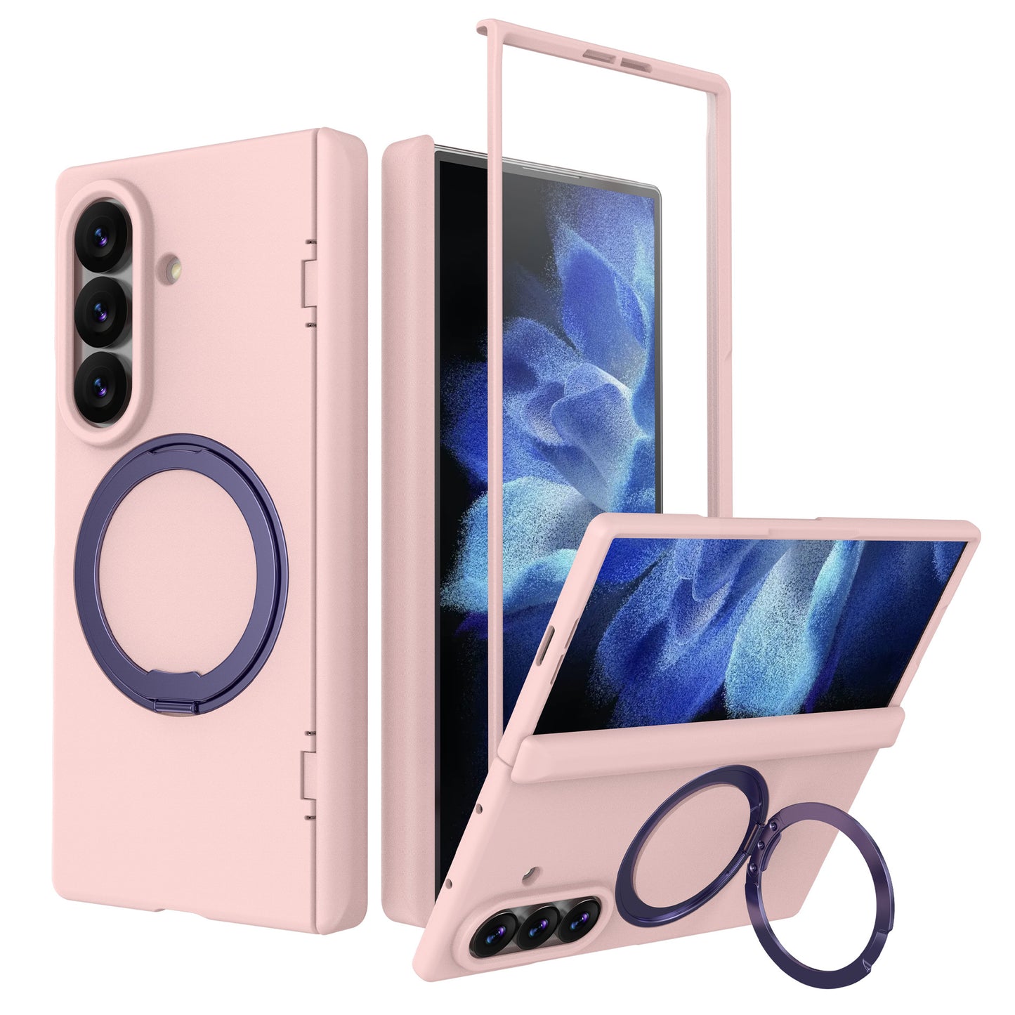 NexTECH® | Full-Cover Magnetic Case with 360° Rotating Ring for Galaxy Z Fold Series