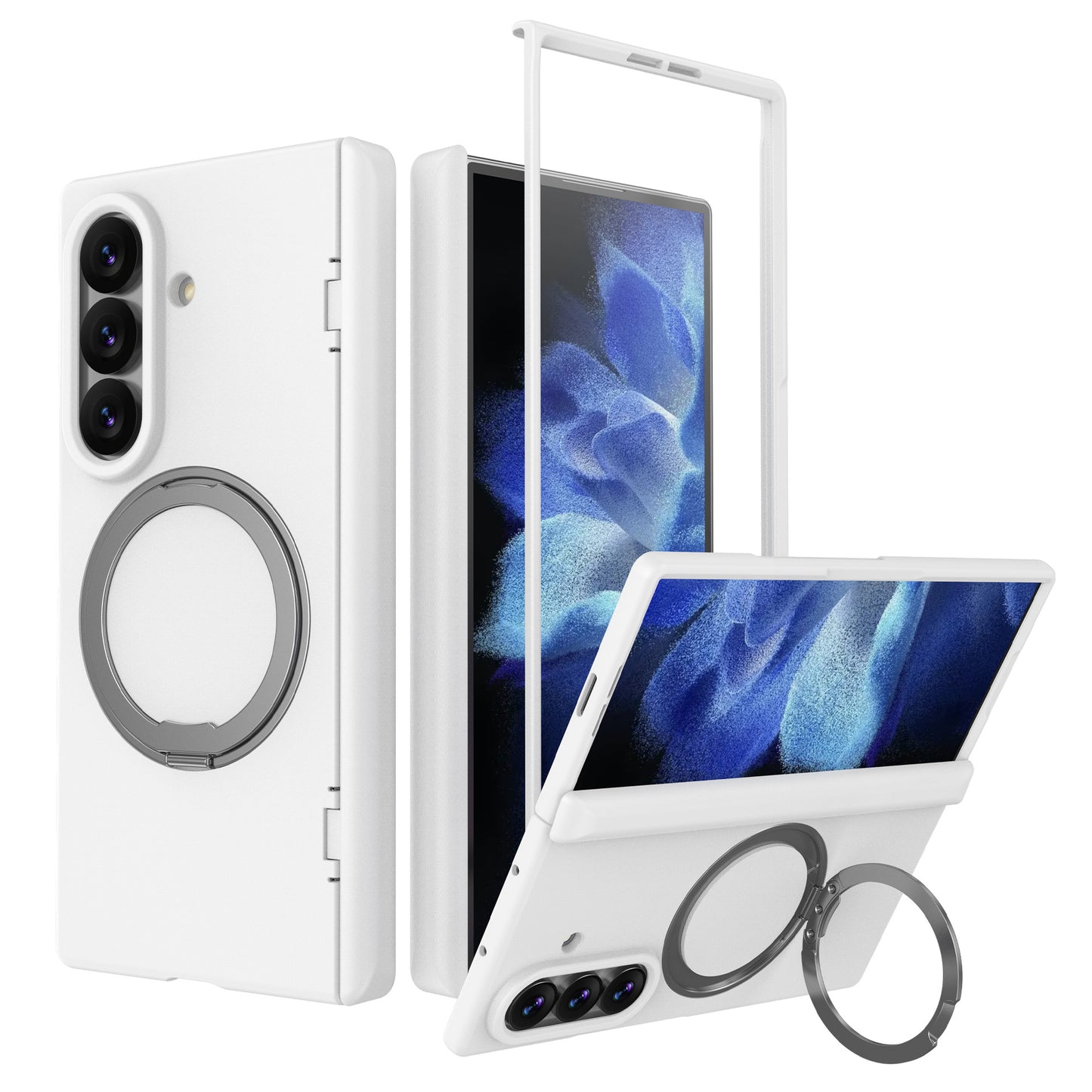 NexTECH® | Full-Cover Magnetic Case with 360° Rotating Ring for Galaxy Z Fold Series