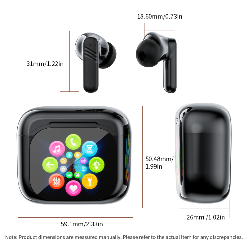 NexTECH® | AI Translation In-ear Earbuds with LCD Screen