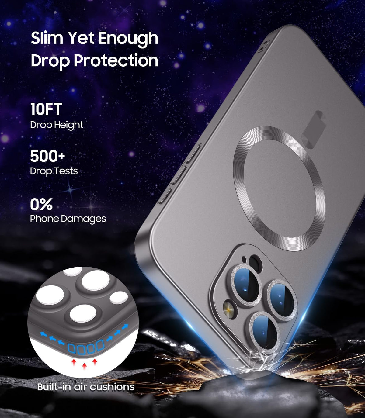 NexTECH® | Ultra-Thin Magnetic Case with Lens Protection for iPhone