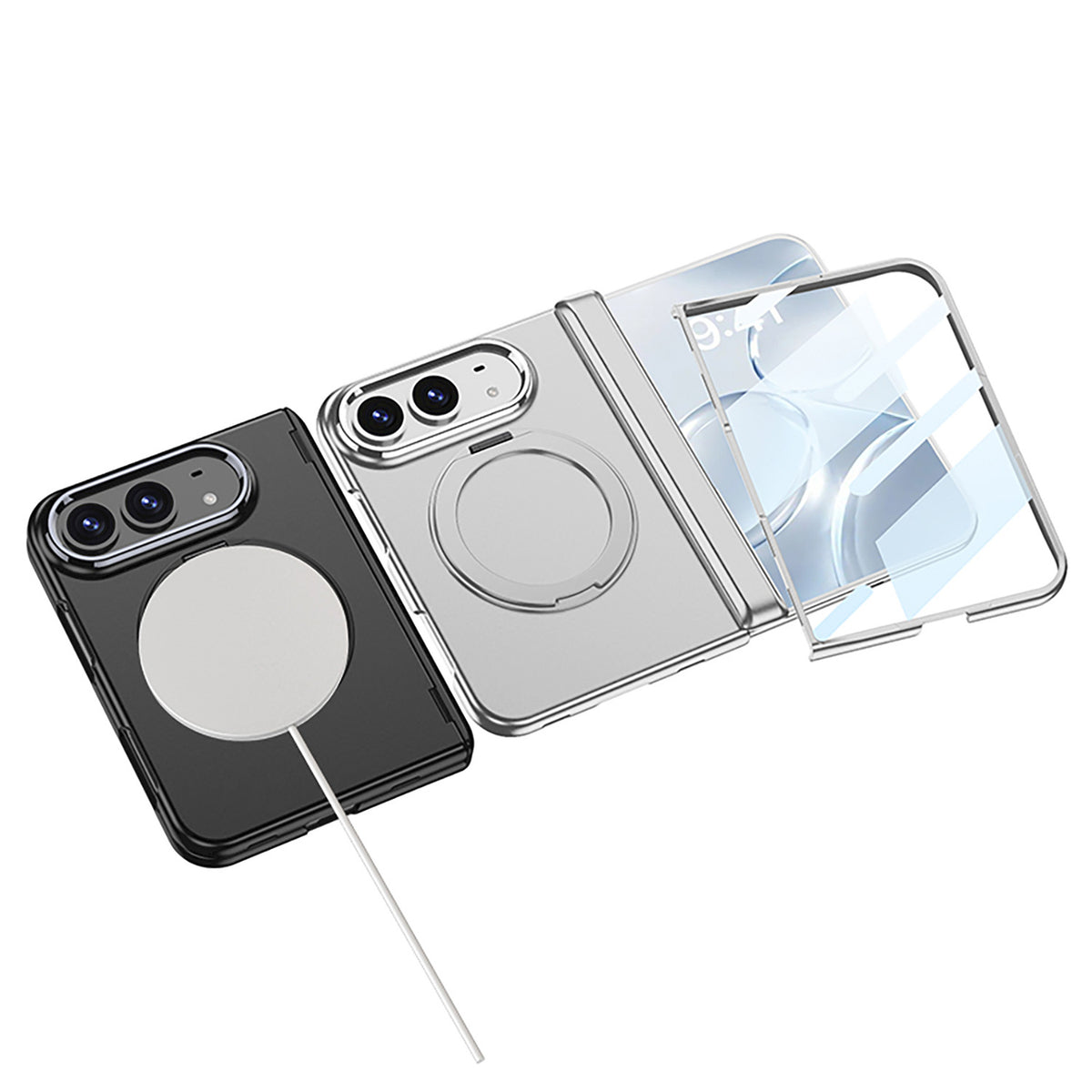 NexTECH® | Full-Cover MagSafe Case with 360° Rotating Ring & Screen Protector for iPhone Duo