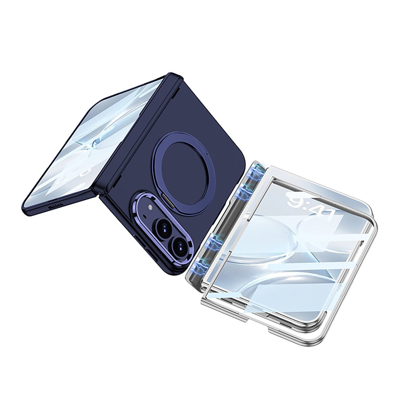 NexTECH® | Full-Cover MagSafe Case with 360° Rotating Ring & Screen Protector for iPhone Duo
