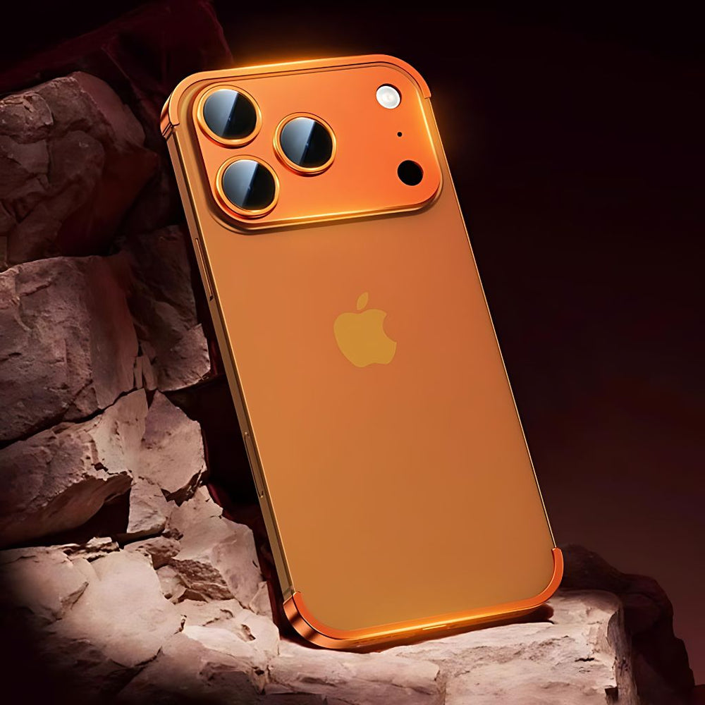 NexTECH® | Metal Bezel-Less Shockproof Case with Corner Pads & Lens Protection for iPhone